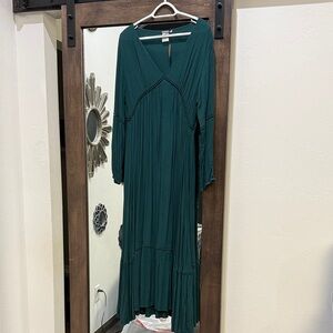 EARTHBOUND Teal Long Sleeve Dress